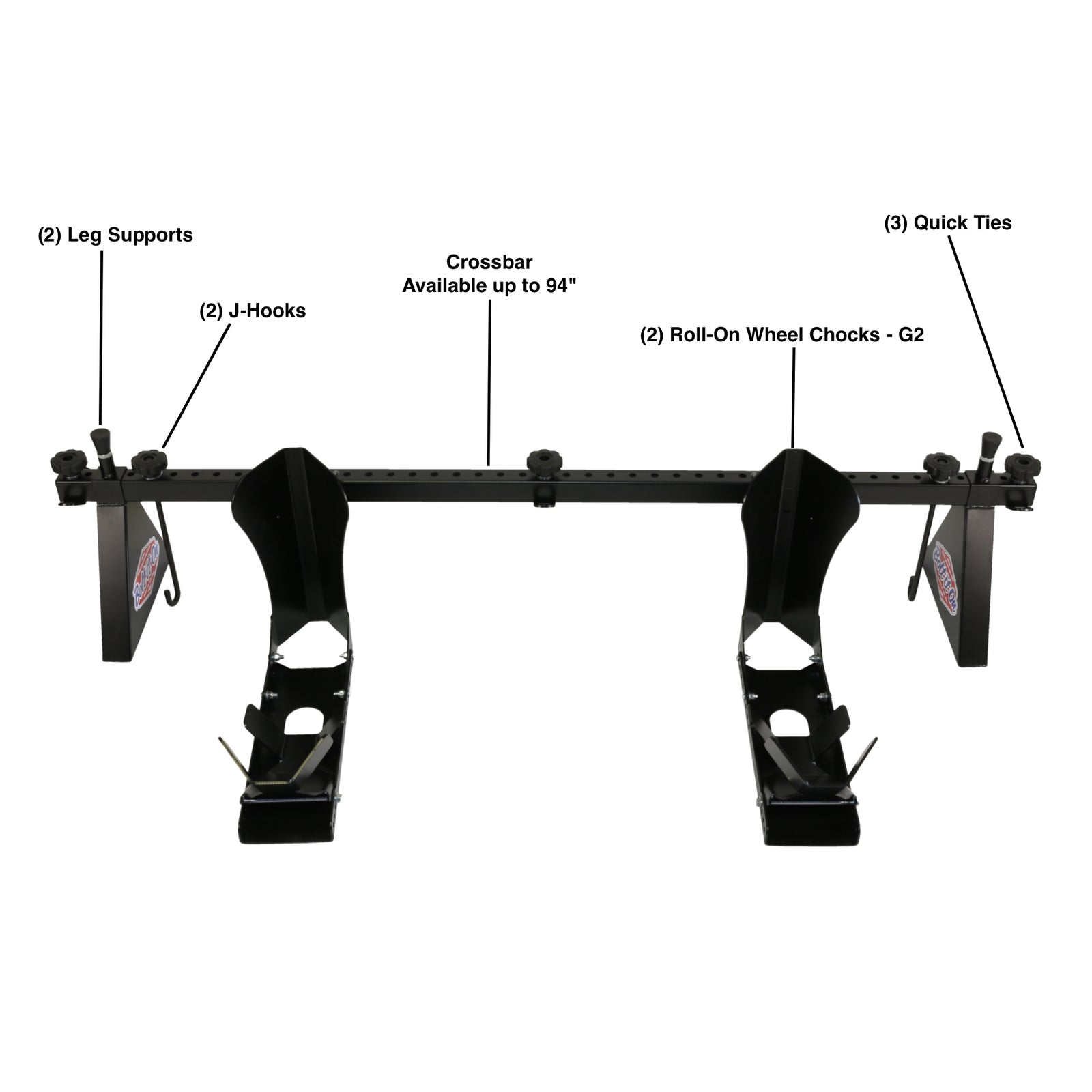NEW G2 - 2 Harley / Indian / Cruiser Tie Down &  Roll On Wheel Chock System
