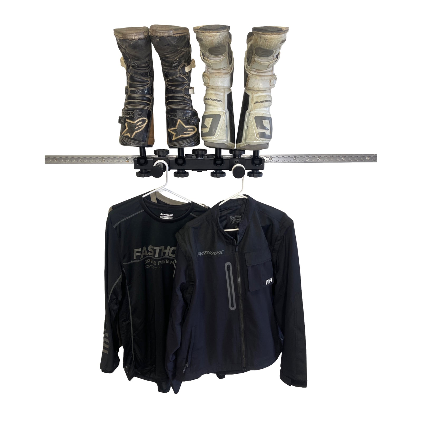 L-track and airline track boot and accessory holder