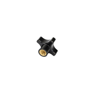Black and gold mechanical component on a white background