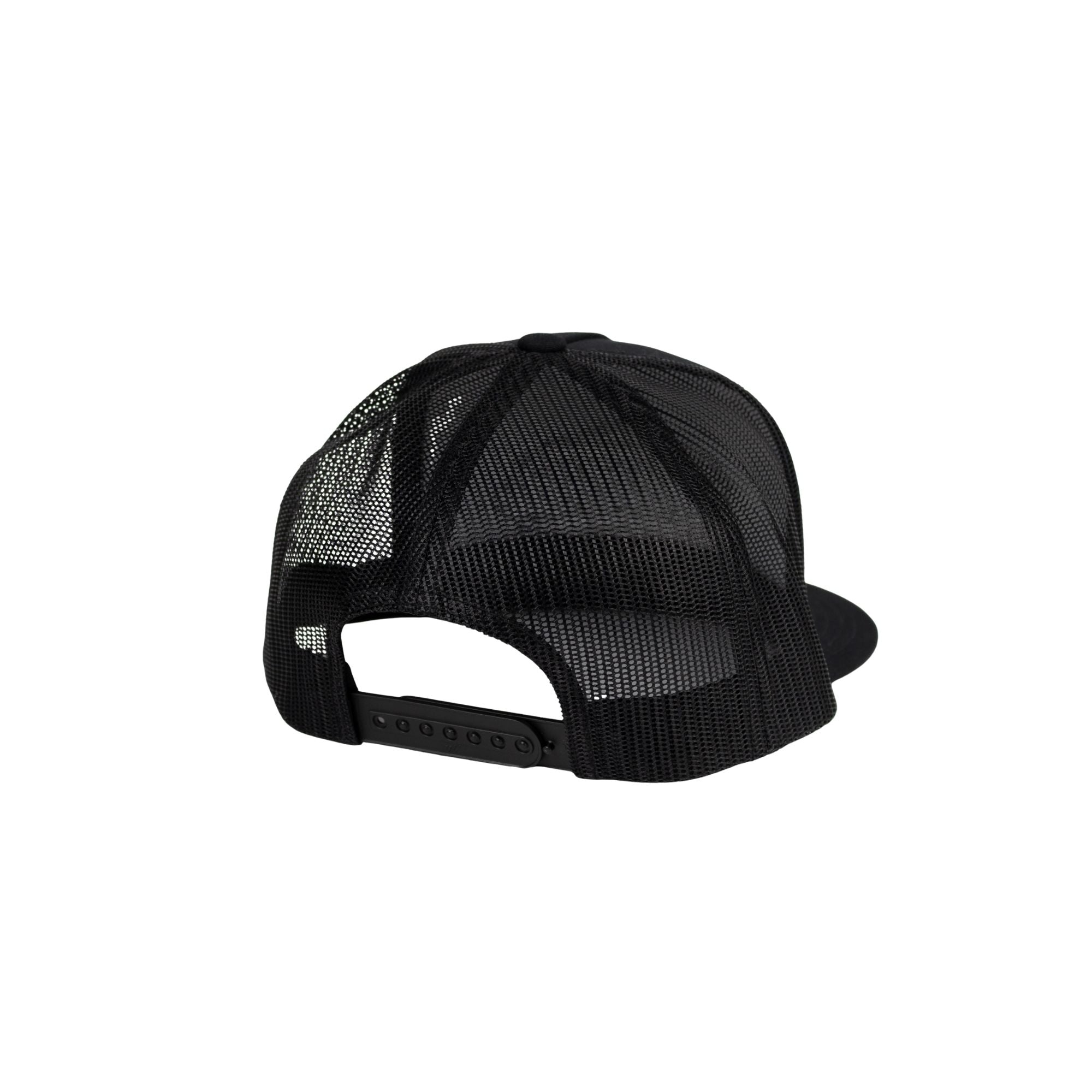 Black mesh cap on a white background