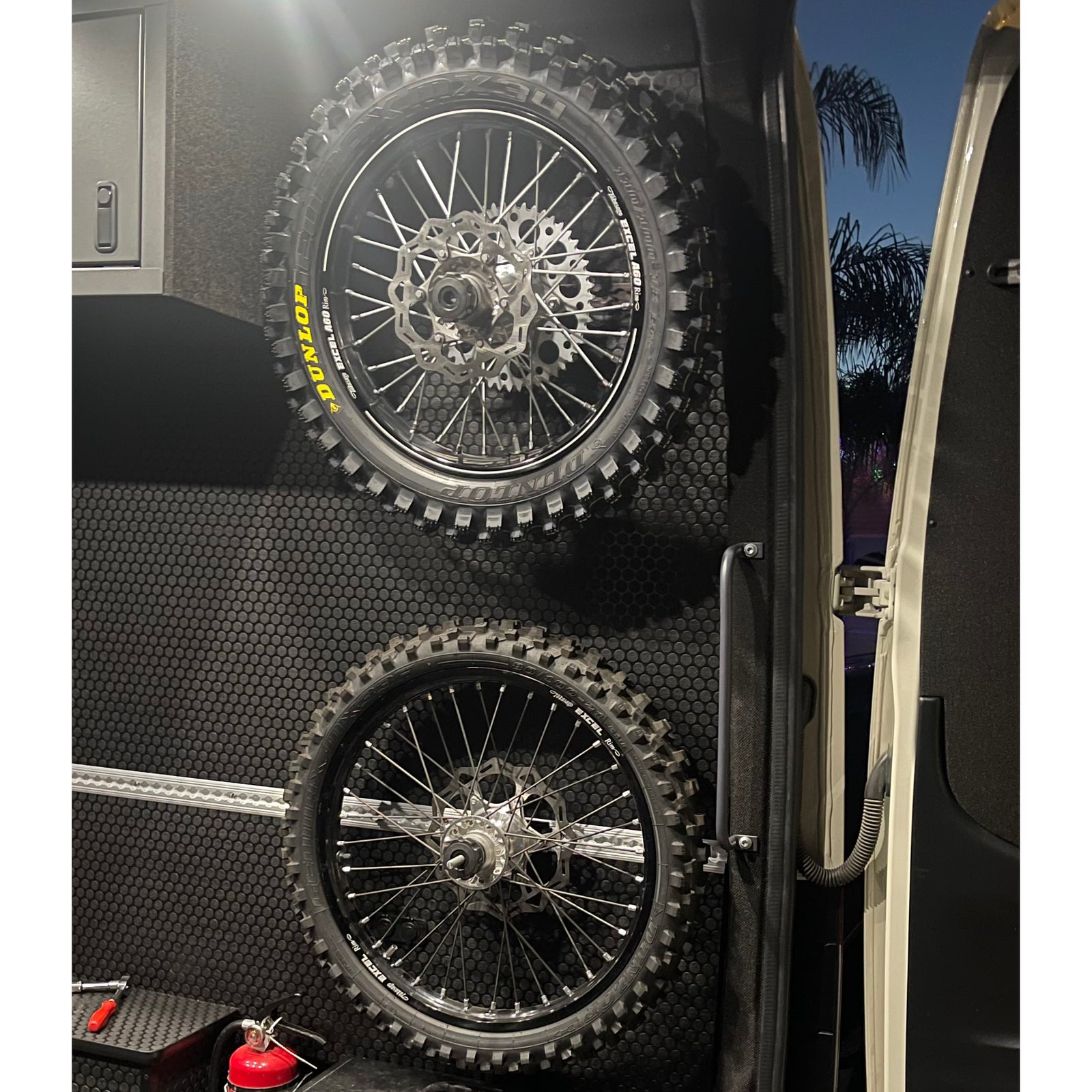 L-Track and Airline front and rear motorcycle wheel holder