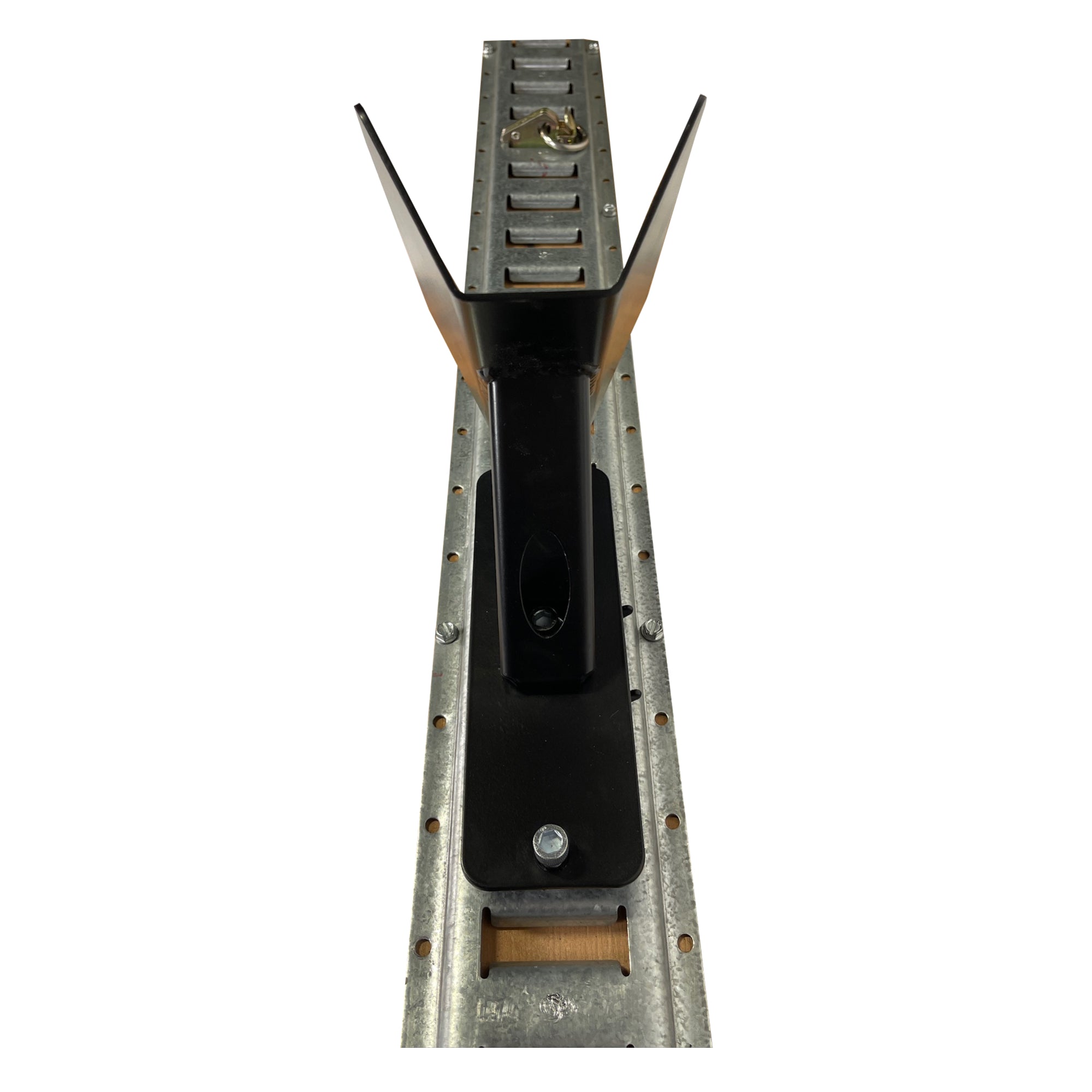 Motorcycle floor mounted wheel chock