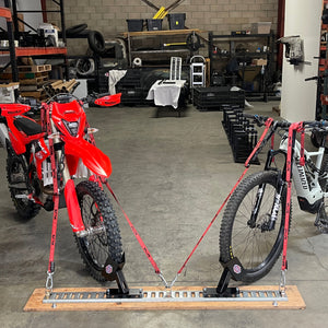 E-track floor mount for motorcycles and bicyles