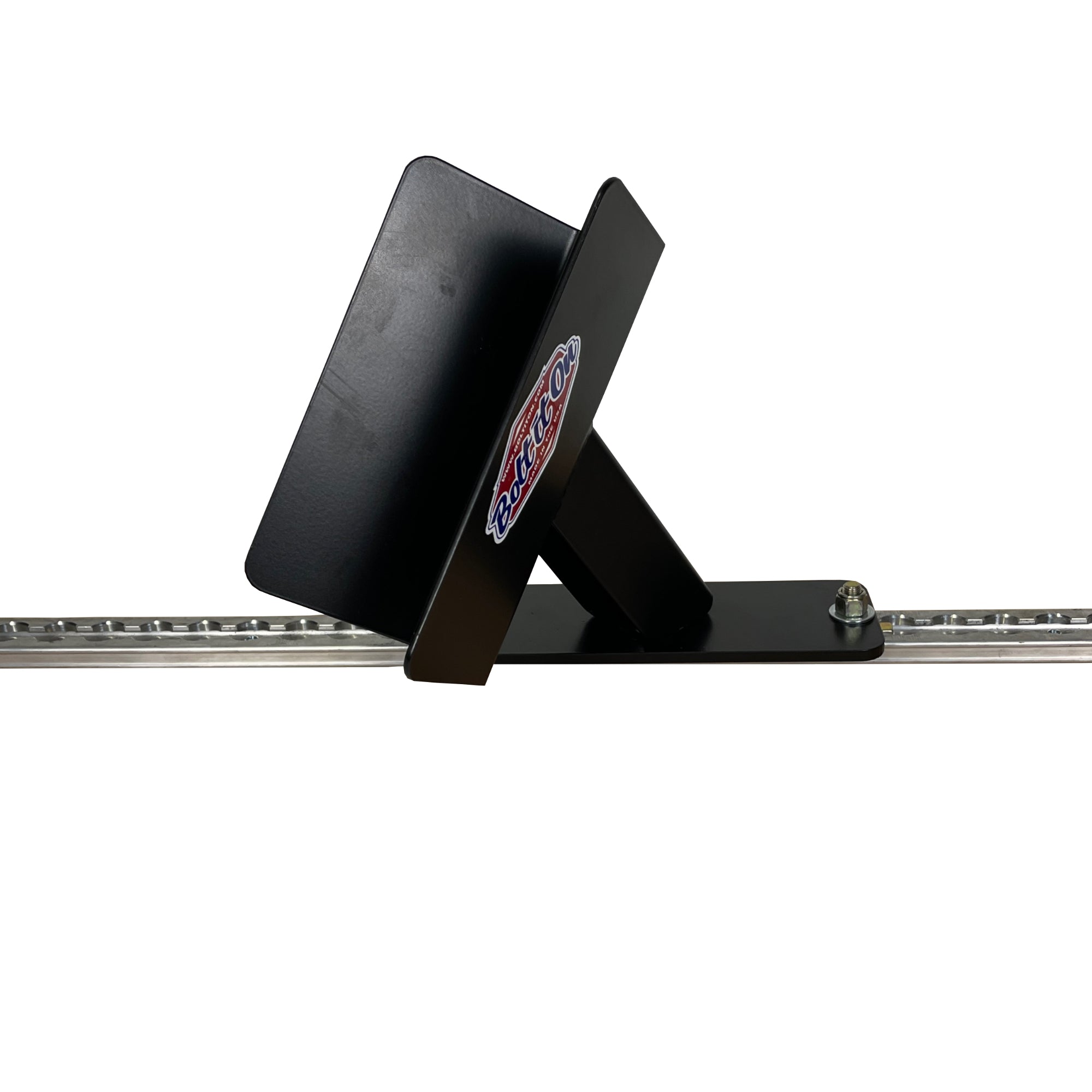 L-Track floor mount wheel chock for dirt bikes, sport bikes, bicycles and fat tire e-bikes