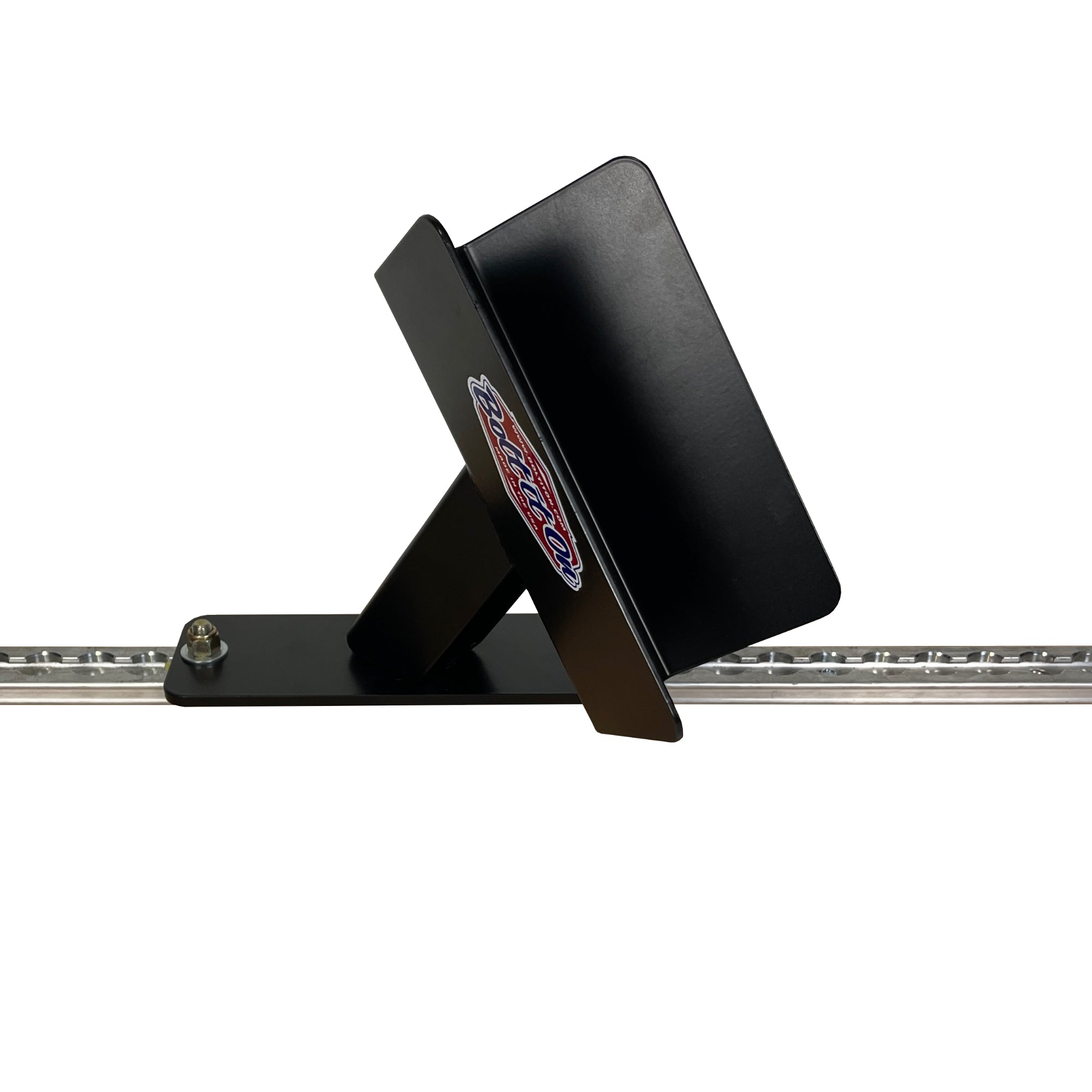 L-Track floor mount wheel chock for dirt bikes, sport bikes, bicycles and fat tire e-bikes