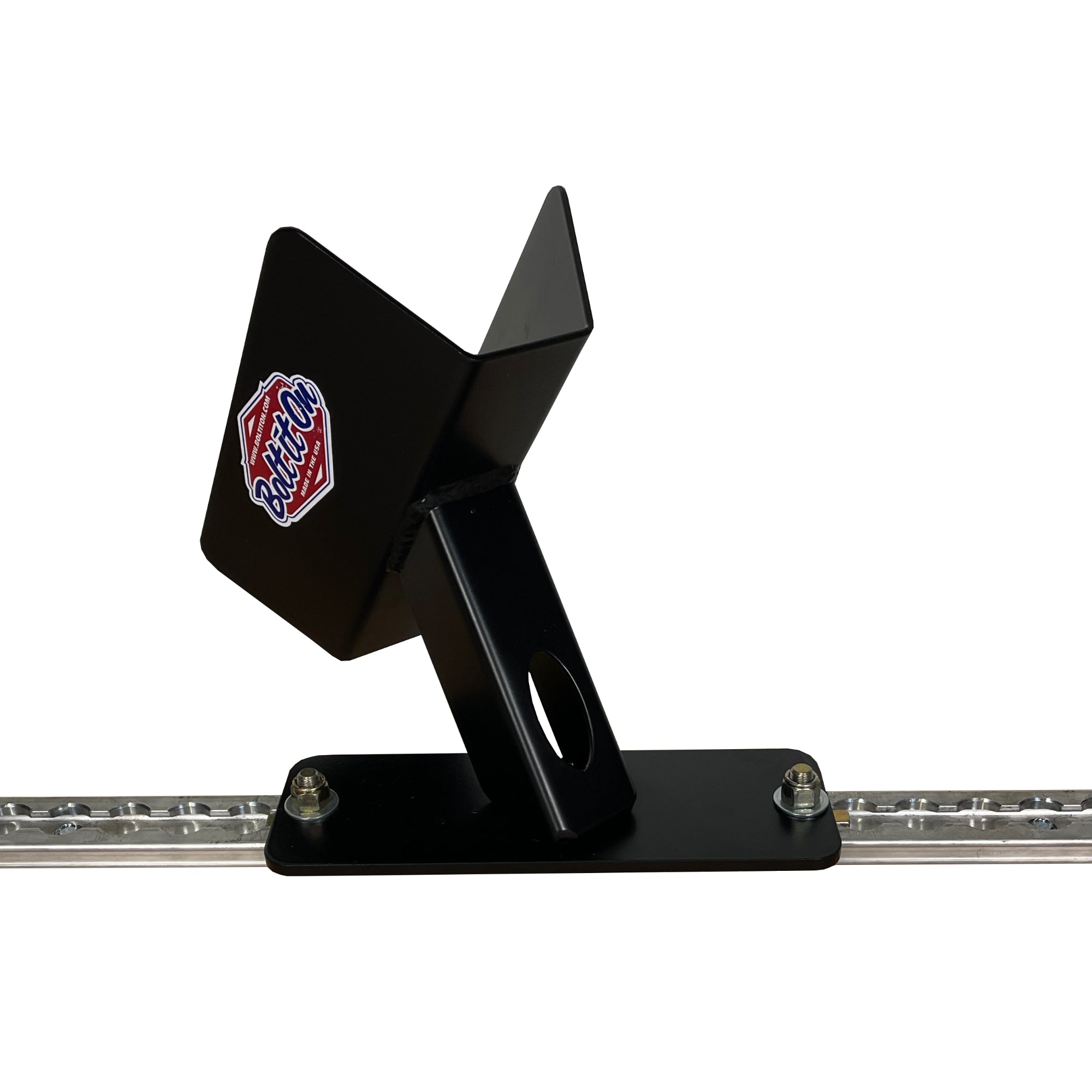 L-Track floor mount wheel chock for dirt bikes, sport bikes, bicycles and fat tire e-bikes