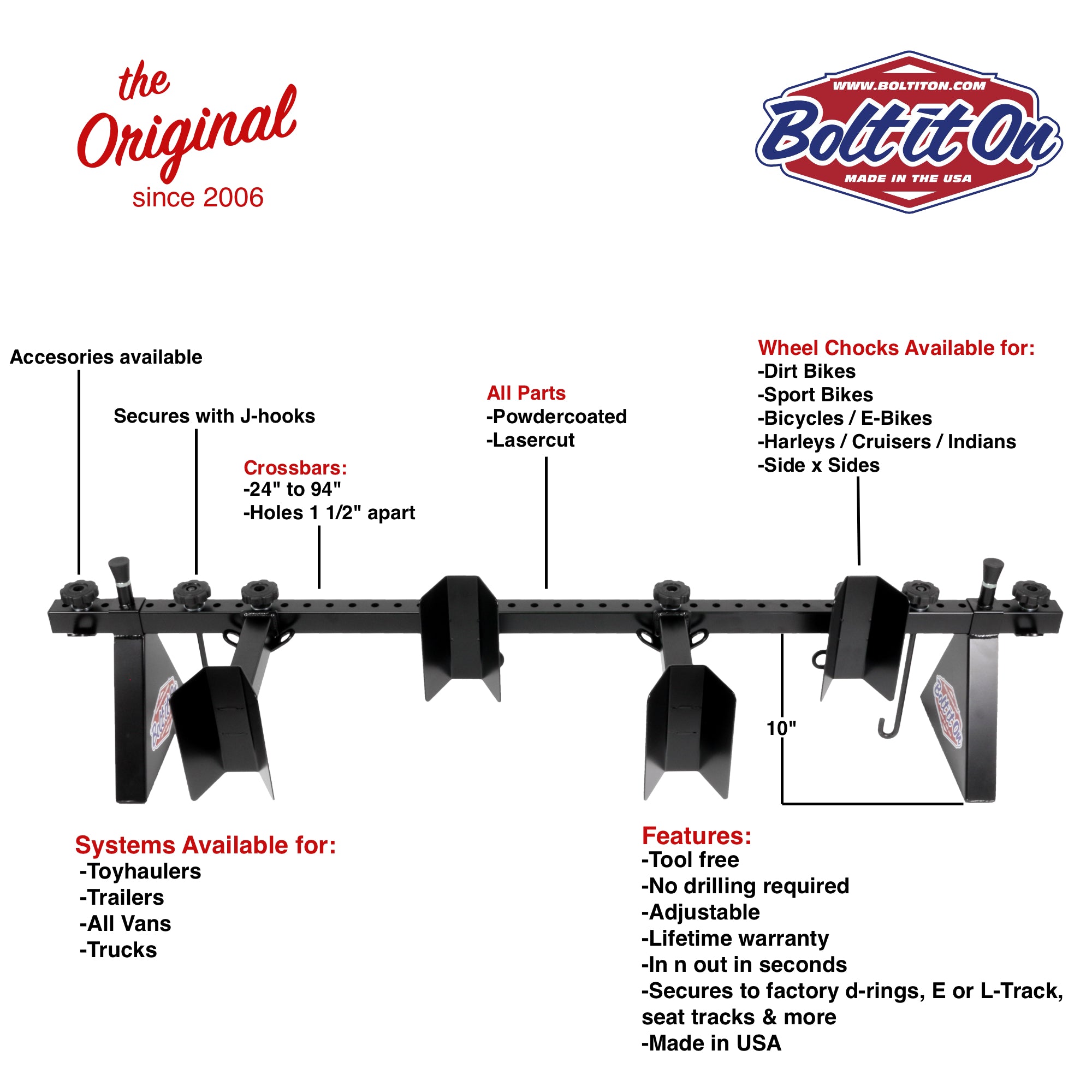 3 Dirt bike and bicycle load haul and tie down system