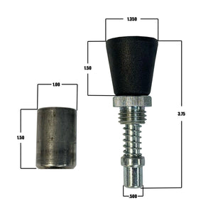 1/2" Spring Loaded Pull Pin With Tapered Knob