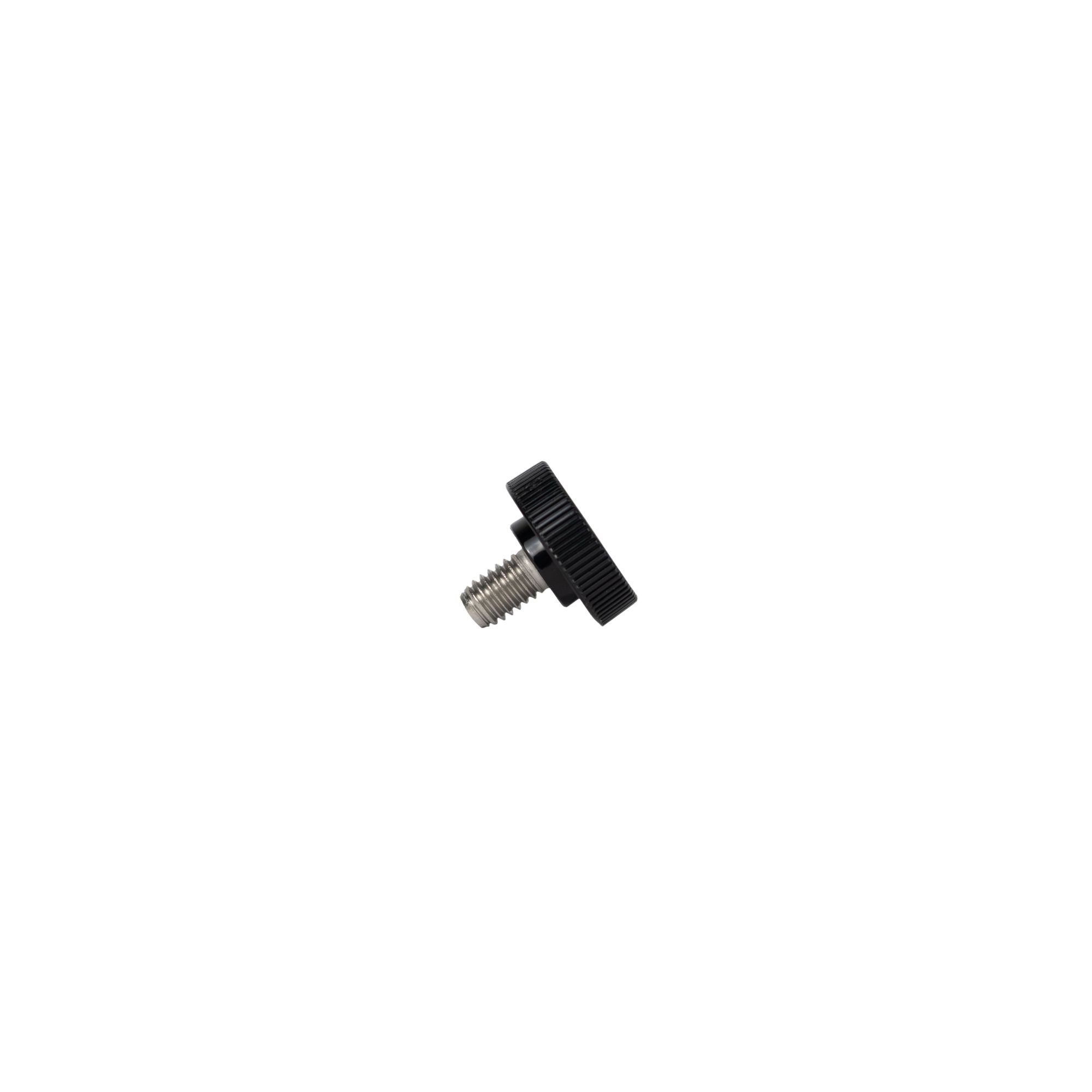 Black thumbscrew on a white background