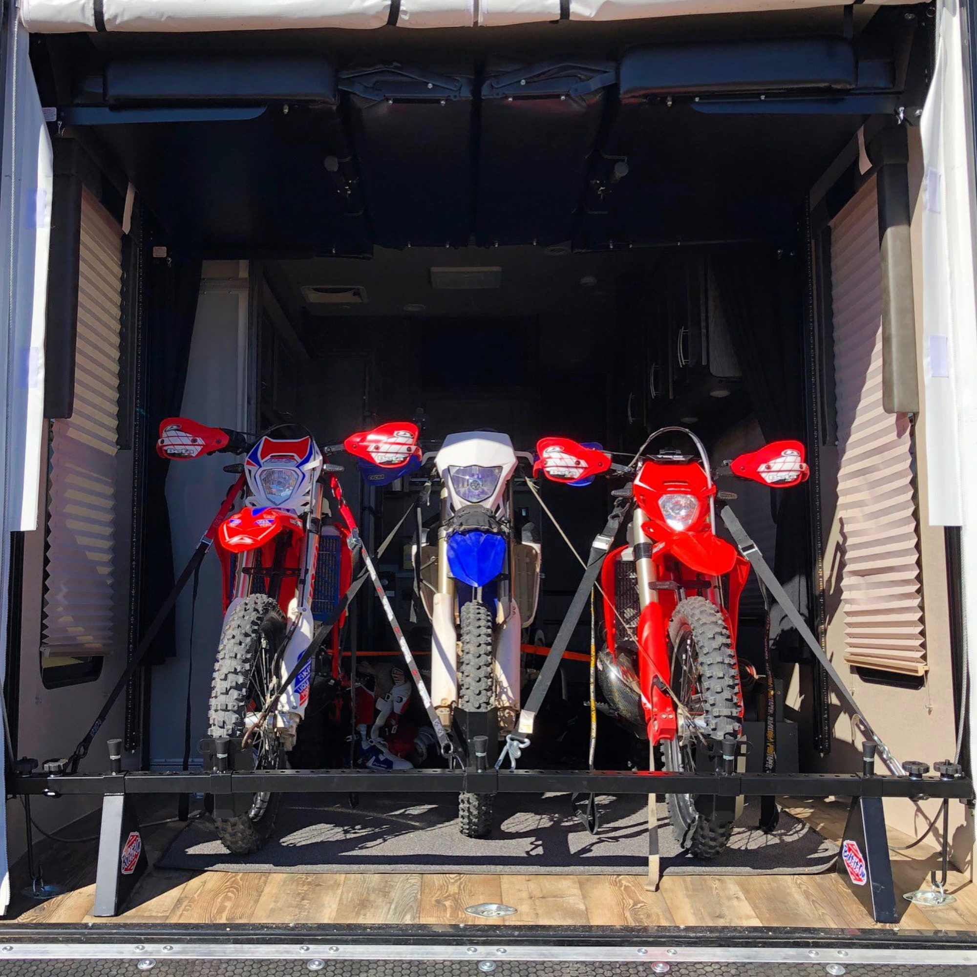 3 Dirt Bike and bicycle motorcycle tie down system 